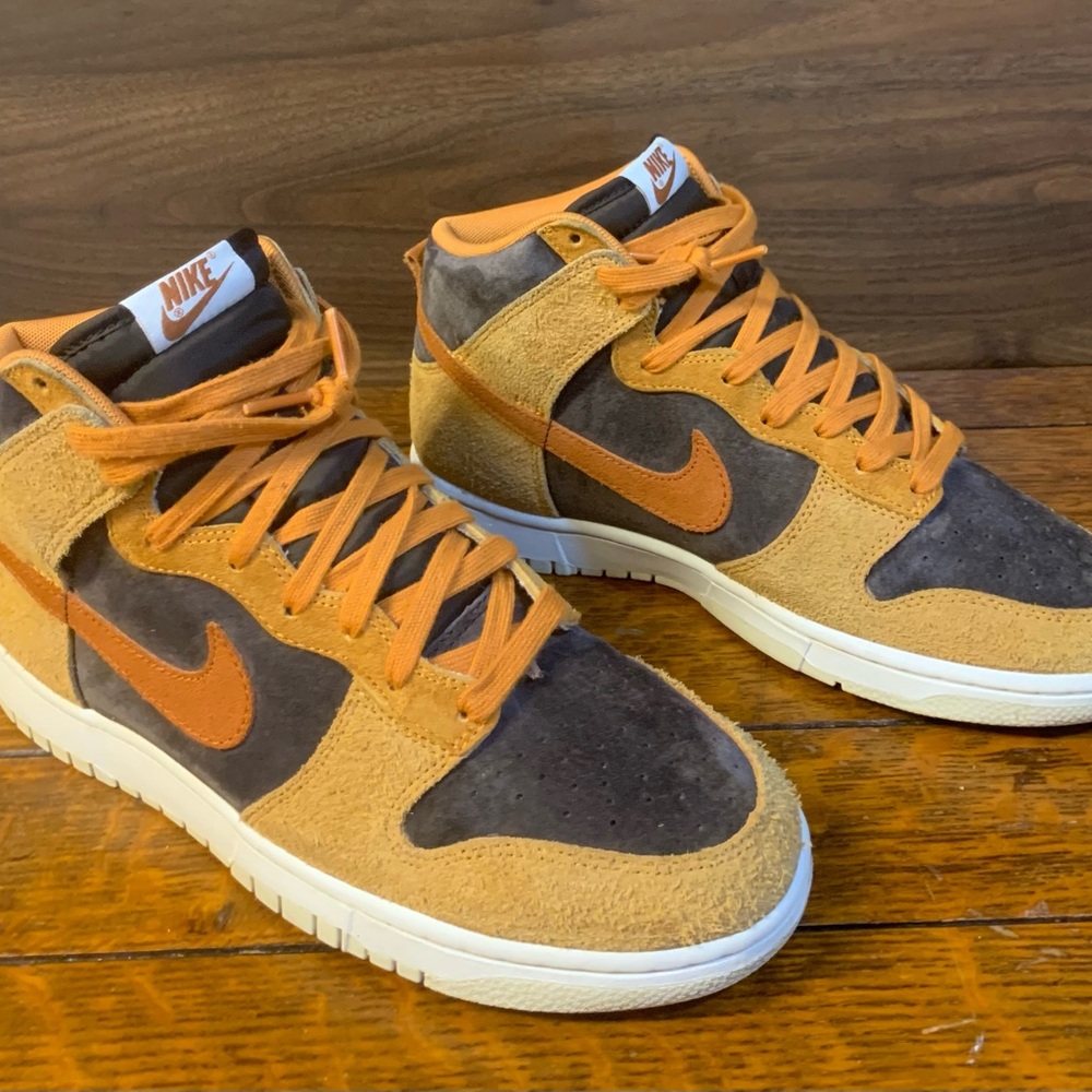Nike Dunk High Retro PRM "Dark Russet" aka “Dark Curry” - Picture 2 of 15
